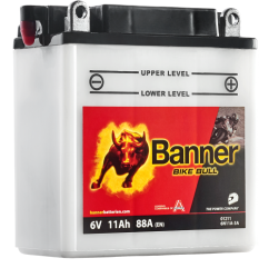 Motobaterie Banner Bike Bull 6N11A-3A, 11Ah, 6V