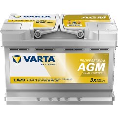 VARTA Professional Dual Purpose AGM 12V 70Ah 760A 840 070 076, LA70