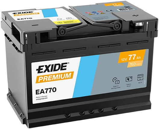 Autobaterie EXIDE Premium 77Ah, 12V, EA770