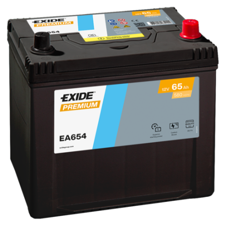 Autobaterie EXIDE Premium 65Ah, 12V, EA654
