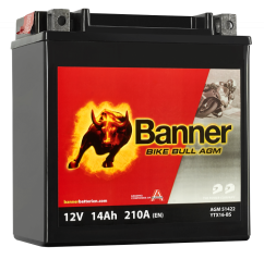 Motobaterie Banner Bike Bull AGM YTX16-BS, 14Ah, 12V