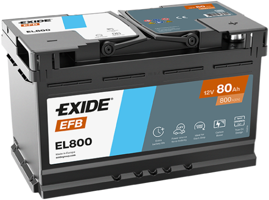 Autobaterie EXIDE START-STOP EFB 80Ah, 12V, EL800