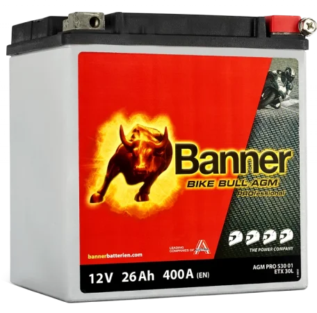 Motobaterie Banner Bike Bull AGM PRO 53001 / BETX 30L, 26Ah, 12V