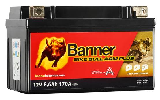 Motobaterie Banner BIKE BULL AGM PLUS 50901 BGTZ10-S (YTZ10S), 12V - 9Ah