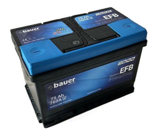 Autobaterie BAUER Carbon EFB 75Ah 12V 760A