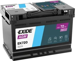 Autobaterie EXIDE Start-Stop AGM 12V 72Ah 760A EK720