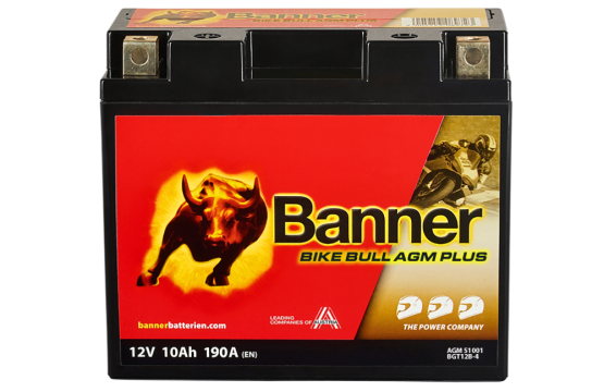 Motobaterie Banner BIKE BULL AGM PLUS 51001 BGT12B-4 (YT12B-BS), 12V - 10Ah