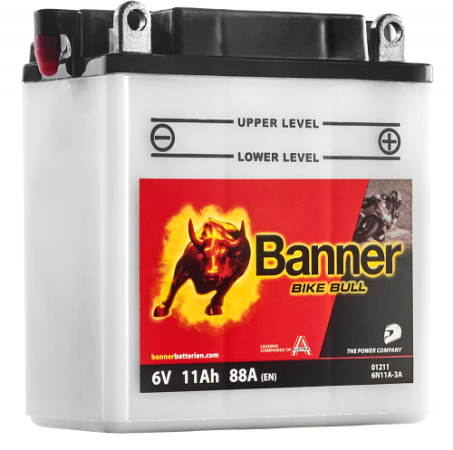 Motobaterie Banner Bike Bull 6N11A-3A, 11Ah, 6V