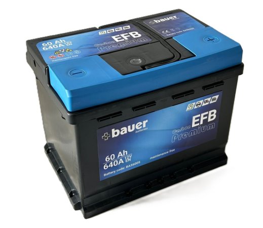 Autobaterie BAUER Carbon EFB 60Ah 12V 640A