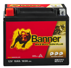 Motobaterie Banner BIKE BULL AGM PLUS 51012 BGTX12-4, 12V -10Ah  ( YTX12-BS )