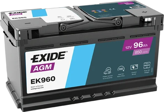 Autobaterie EXIDE START-STOP AGM 96Ah, 12V, EK960