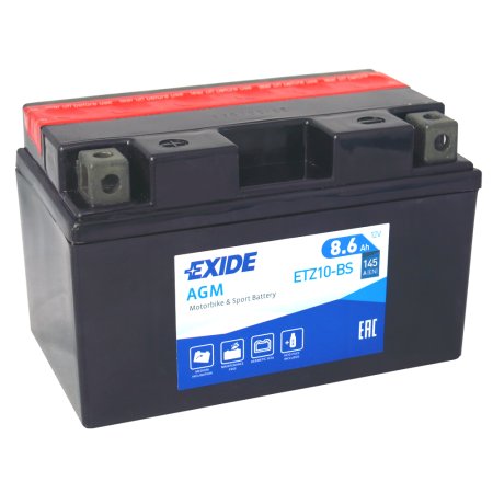 Motobaterie EXIDE 12V 8,6Ah 145A ETZ10S-BS, YTZ10S-BS