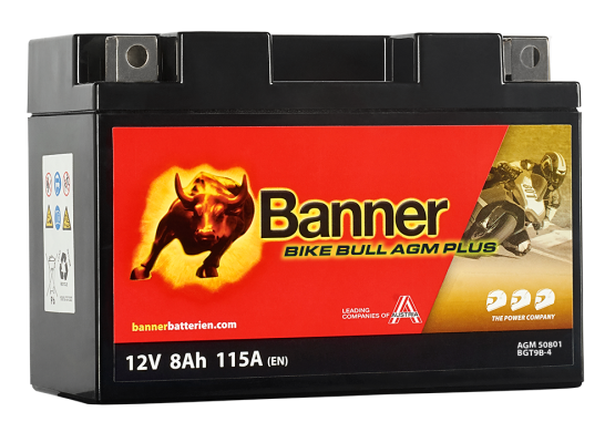 Motobaterie Banner BIKE BULL AGM PLUS 50801 BGT9B-4 (YT9B-BS), 12V - 8Ah