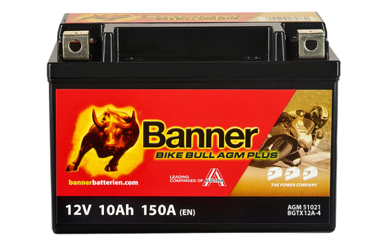 Motobaterie Banner BIKE BULL AGM PLUS 51021 BGTX12A-4 (YT12A-BS), 12V - 10Ah