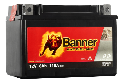 Motobaterie Banner Bike Bull AGM YTX9-BS, 8Ah, 12V