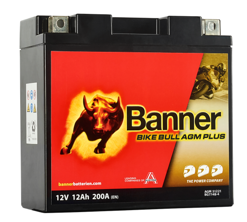 Motobaterie Banner BIKE BULL AGM PLUS 51221 BGT14B-4 (YT14B-BS), 12V - 12Ah