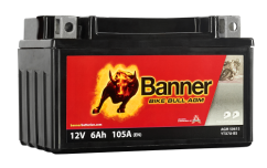 Motobaterie Banner Bike Bull AGM YTX7A-BS, 6Ah, 12V