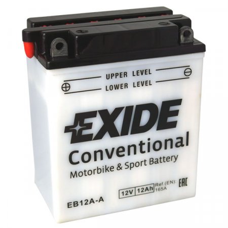 Motobaterie EXIDE BIKE Conventional 12Ah, 12V, YB12A-A / 12N12A-4A-1