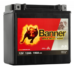 Motobaterie Banner Bike Bull AGM YTX14-BS, 12Ah, 12V
